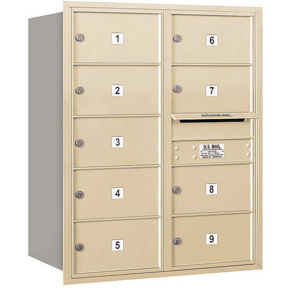 Horizontal Mailbox Mb2 9 Doors Sandstone Rl 37-1/2 Inch