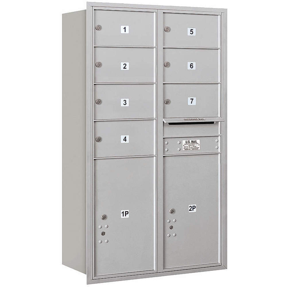Horizontal Mailbox Private 9 Doors Aluminium Rl 51-1/2 Inch