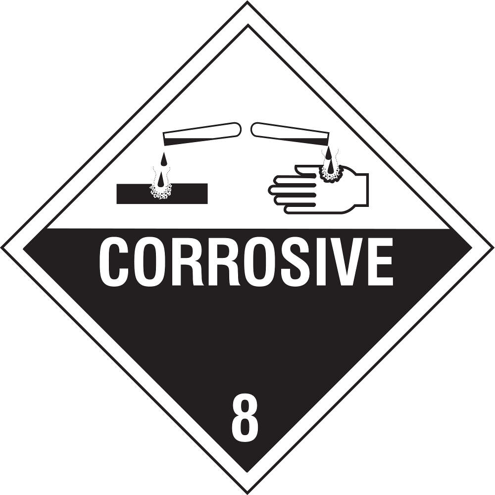 Vehicle Placard Corrosive W Picto - Pack Of 10
