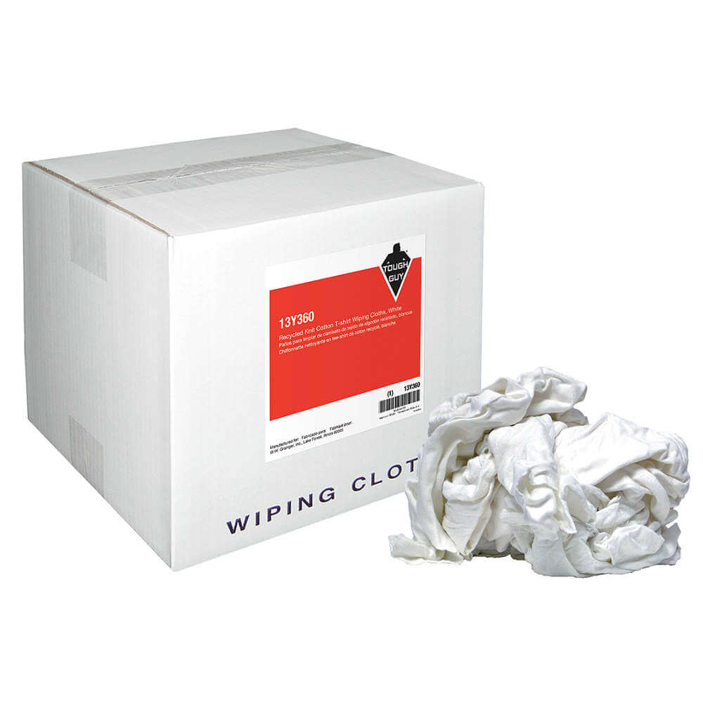 Cloth Rag White Knit Wipers กล่อง 10 ปอนด์