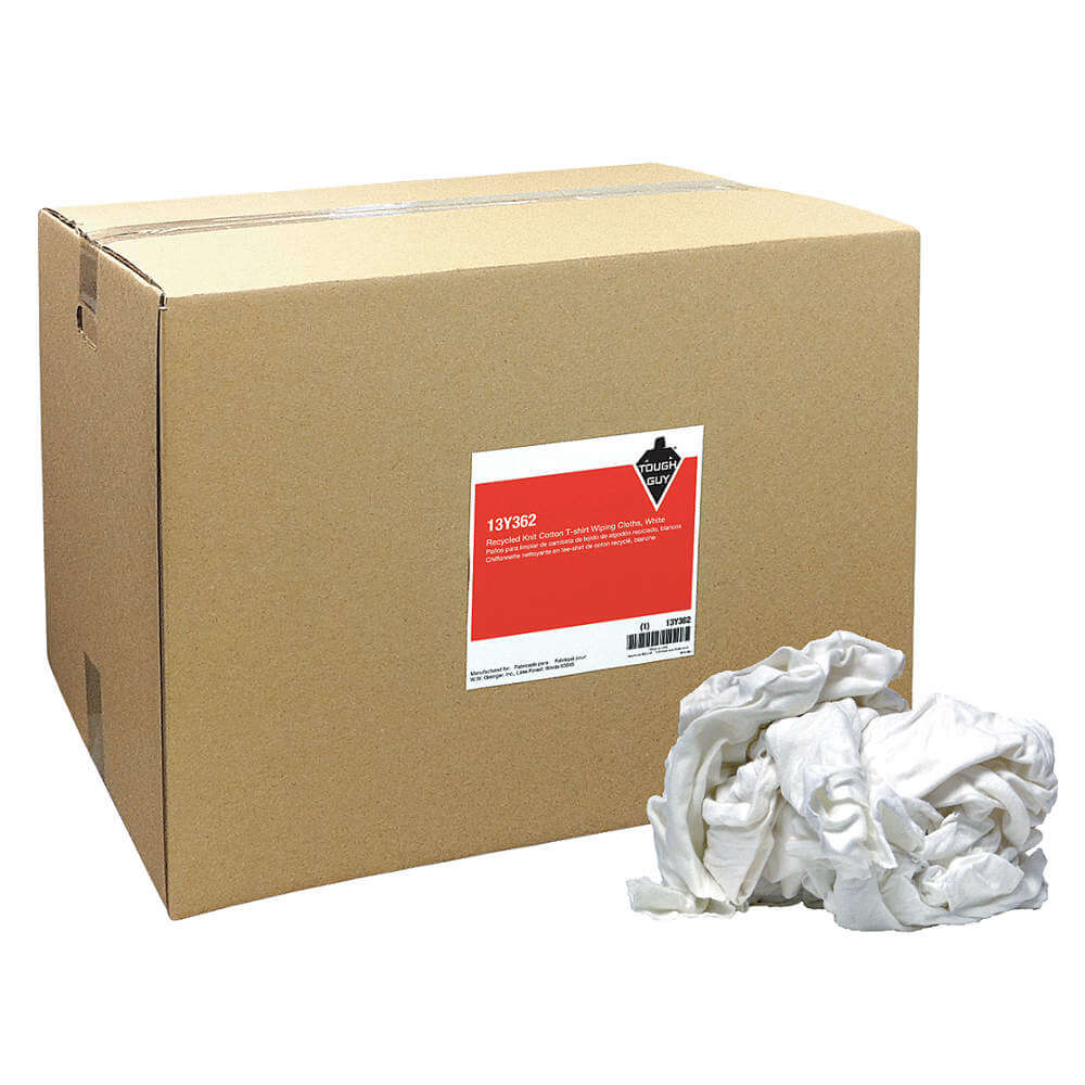 Cloth Rag White Knit Wipers 50-lb Box