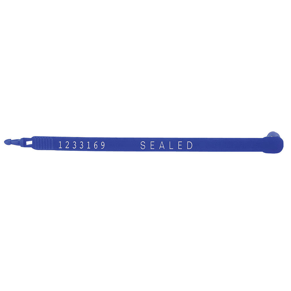 Lock Seal 7-1/2 x 1/4 Inch Hdpe Blue - Pack Of 100