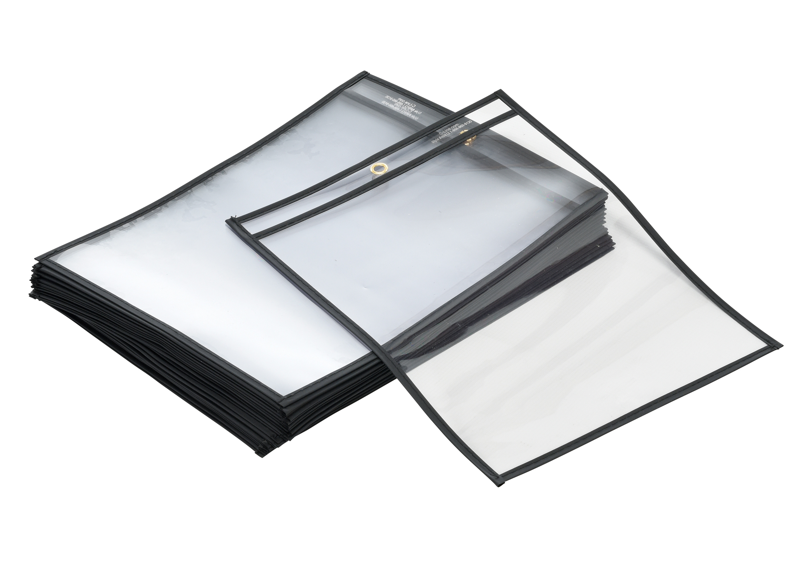 Ticket Holder, Top-Hanging Eyelet, 25 Pack, 12-3/8 Inch x 9-5/8 Inch x 1/16 Inch Clear
