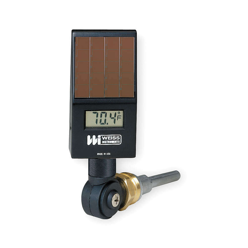 Digital soldrevet termometer sort