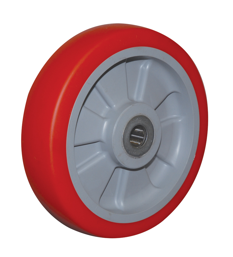 8" Diameter Polypropylene Hub Moldon Polyurethane Wheel, 800 lbs Capacity