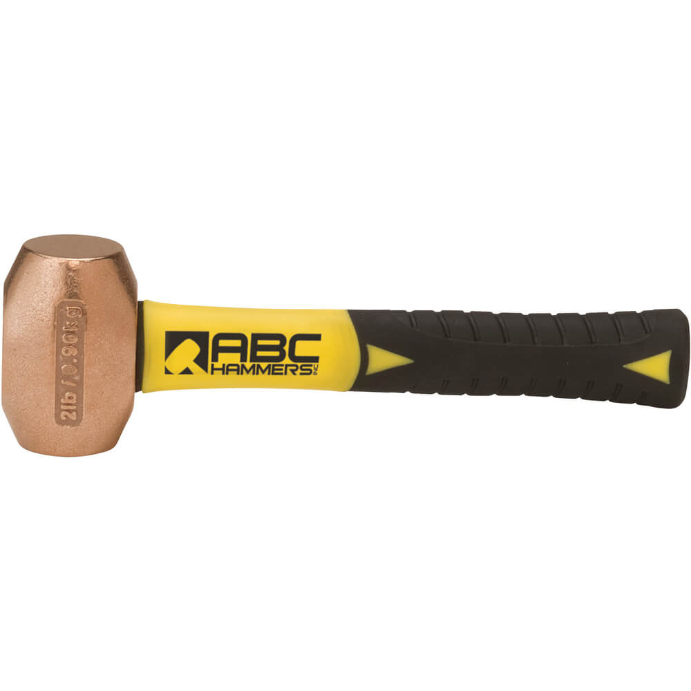 ABC HAMMERS ABC5BZFS Martillo perforador, bronce/cobre, 5 libras, 8 mango de fibra de vidrio | AJ8CBC