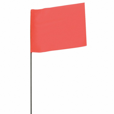 Bandera de marcado, tamaño de bandera de 2 1/2 x 3 1/2 pulgadas, altura del asta de 21 pulgadas, naranja fluorescente
