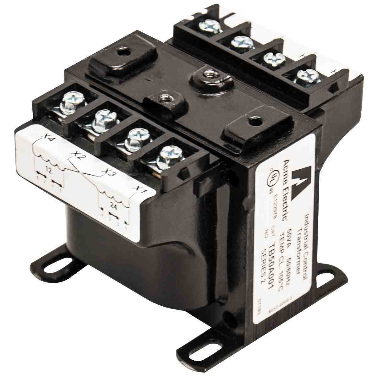 Transformador de Control Industrial, 240 X 480/120V, 0.050 kVA, Bloque Primario de 2 Polos