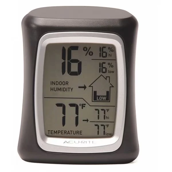 Digital Thermometer with Humidity, 3 Inch H, 2-1/2 Inch W, 32 to 122 Deg. F