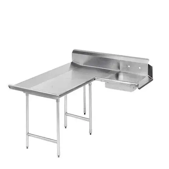 Soil Dishtable, L-Shaped With Landing, L-R, 10-1/2 Inch H Backsplash