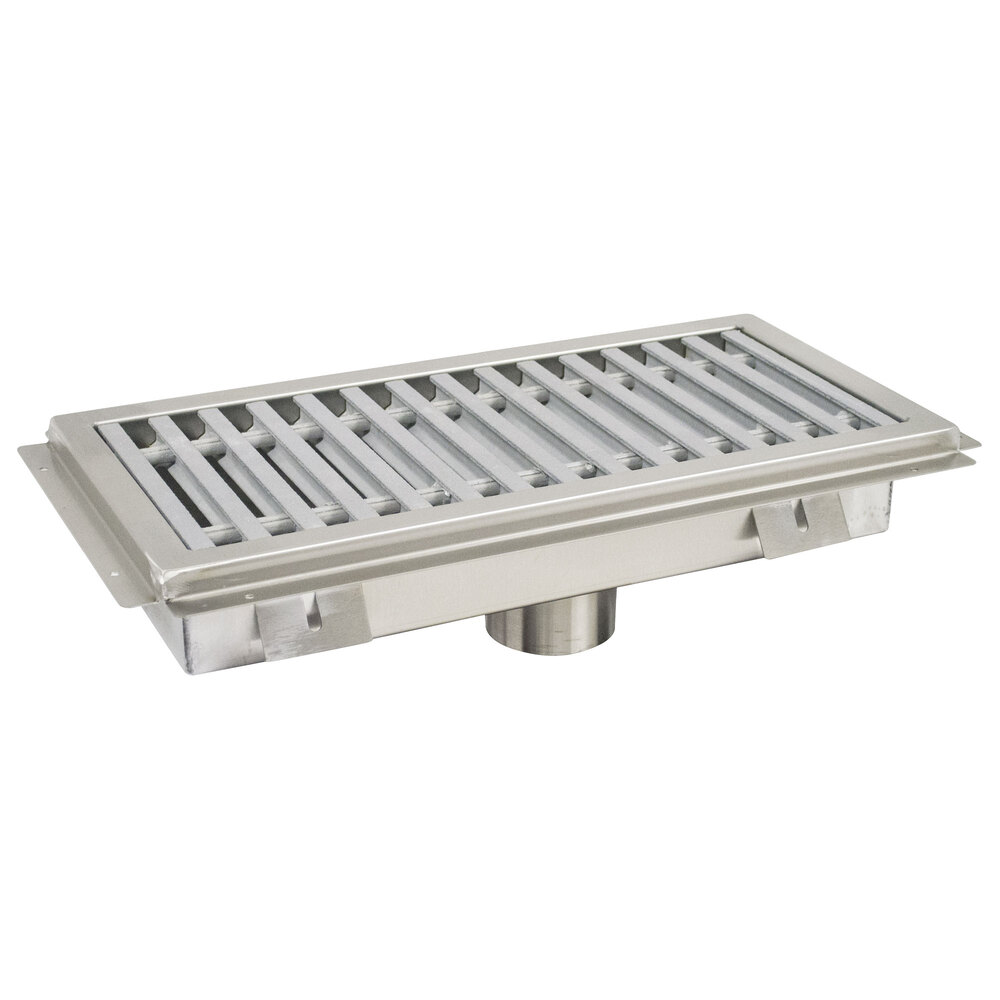 ADVANCE TABCO FFTG-1254 Floor Trough, 54 X 12 X 4 Inch D, Fiberglass Grating, Ss Strainer Basket | CD7TXN