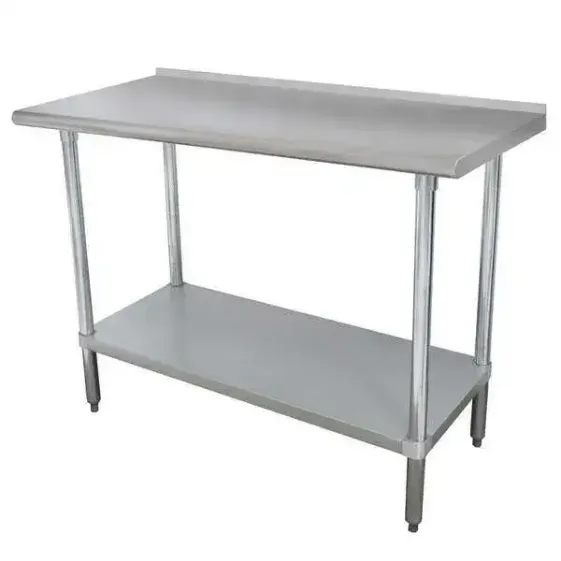 Mesa de trabajo, 48 x 24 pulgadas, tamaño 16 Ga 304 Ss, parte superior