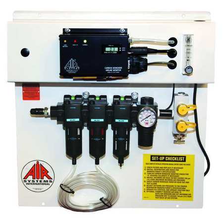 Åndedrætsluftpanel, med egensikker CO-monitor, 15 CFM, 48 CFM Flow, 1 koblinger