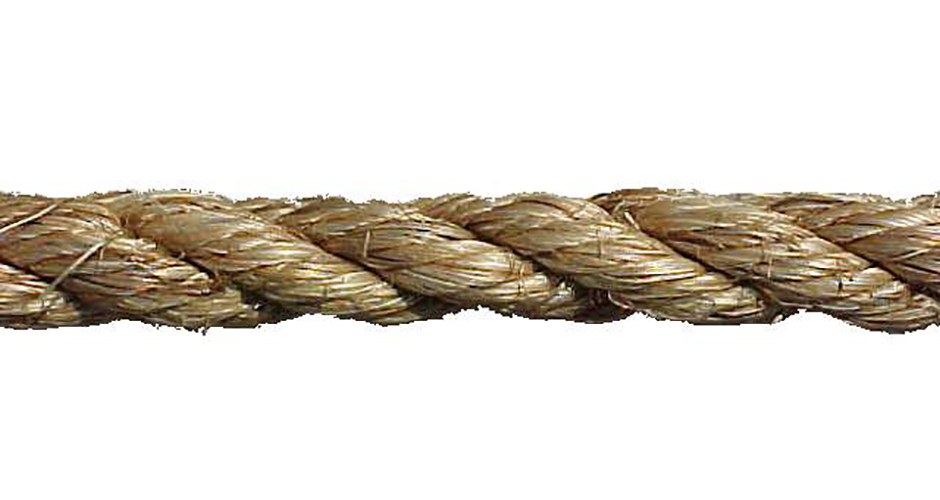 Cuerda de Manila trenzada de 3 hebras, 2 pulgada de diámetro, 600 pies. Longitud, Bronceado