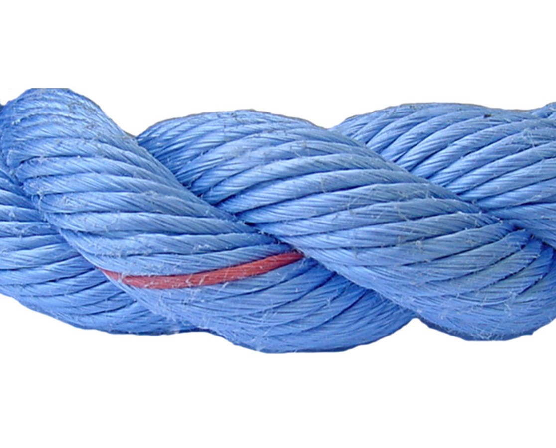 Bull Rope, 3 Strand Co Polymer, 4 Inch Dia., 600 Ft. Length, Blue