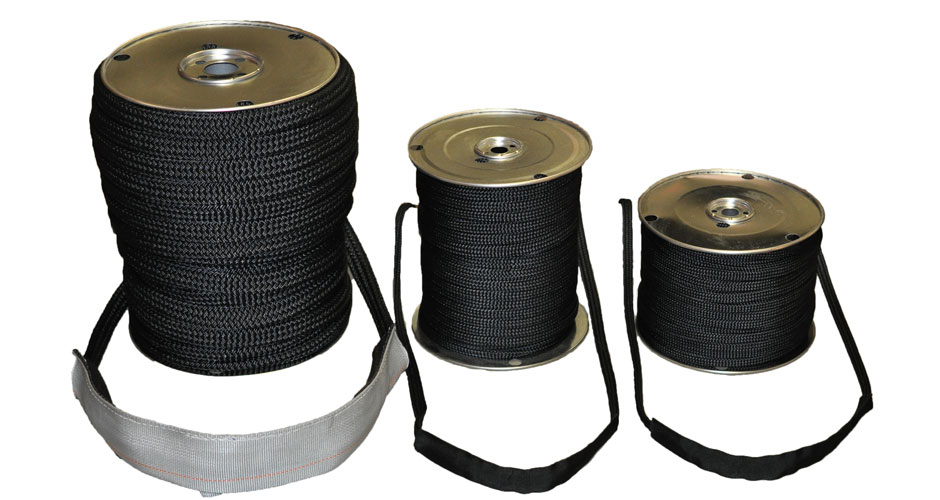 Cuerda salvaramas, poliéster trenzado hueco, 3/8 pulgadas de diámetro, 300 pies largo, negro