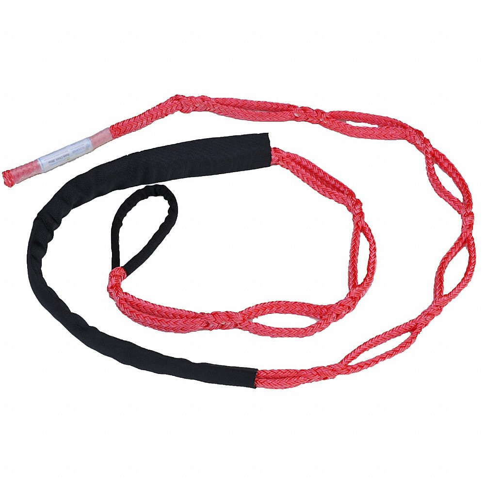 ALL GEAR AGRCS12S-128 Rope Chain Sling, 12 Strand Polyester, 1/2 Inch Dia., 8 Ft. Length, Red | CJ6PRH