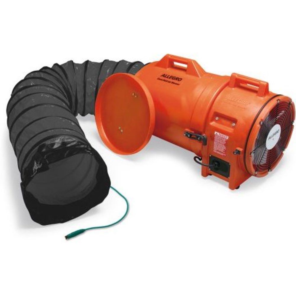 Explosion Proof Plastic Axial Blower, 12 Inch, With Canister and 15 Feet Duct, 115V