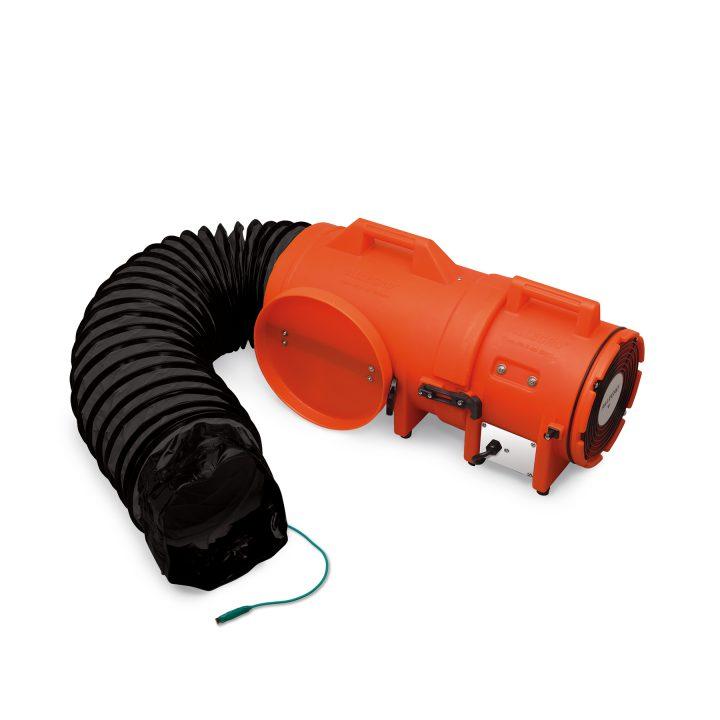 AC Explosion Proof Compaxial Plastic Blower, 8 Inch Dia., Ducting 25 Feet, 220V