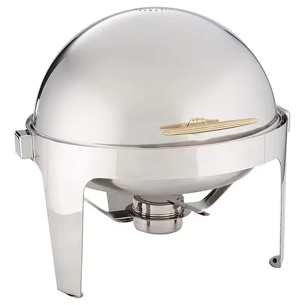 Round Chafer, Stainless/Gold, 7 qt