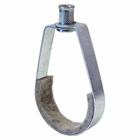 Loop Hanger, Pre-Galvanized Steel/Felt, 1 1/4 Inch Size Pipe, 3/8 Inch Size Threaded Rod
