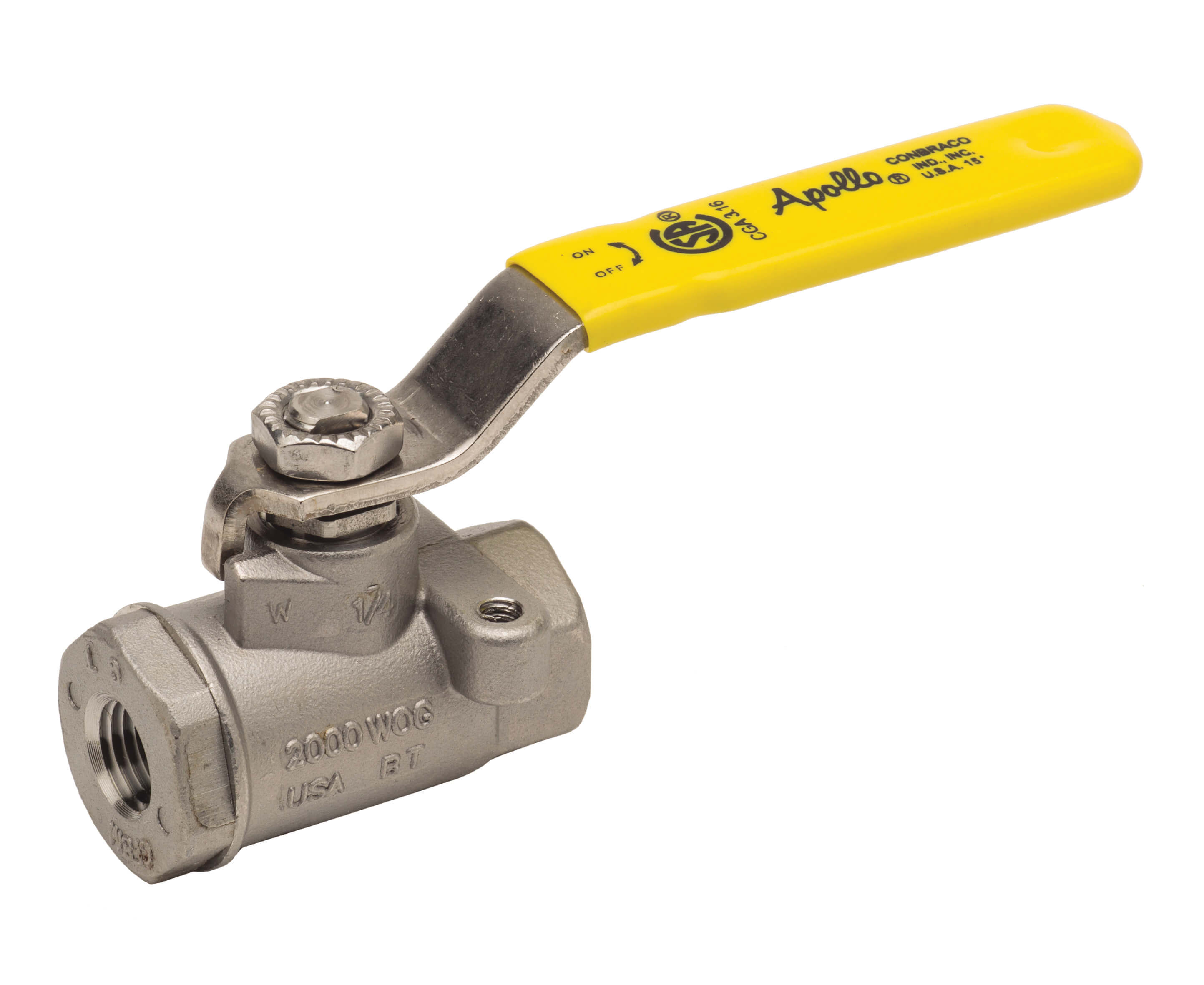 Ball Valve, Size 1-1/2 Inch NPT, Stainless Steel, Chain Latch Lever