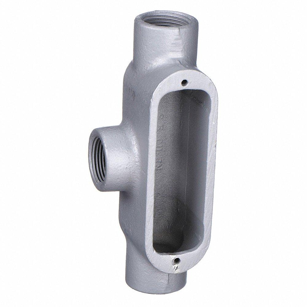 Conduit Outlet Body, 3 Inch Trade, T Body, 185 cu. in., Iron, Threaded Hub