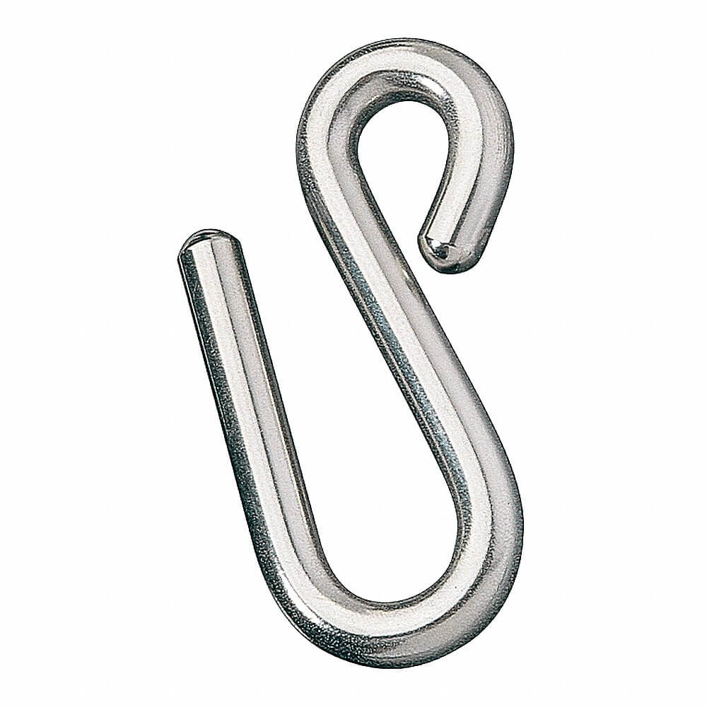 S Hook Closed Eye 316 Stainless Steel 2 7/16 Inch Length
