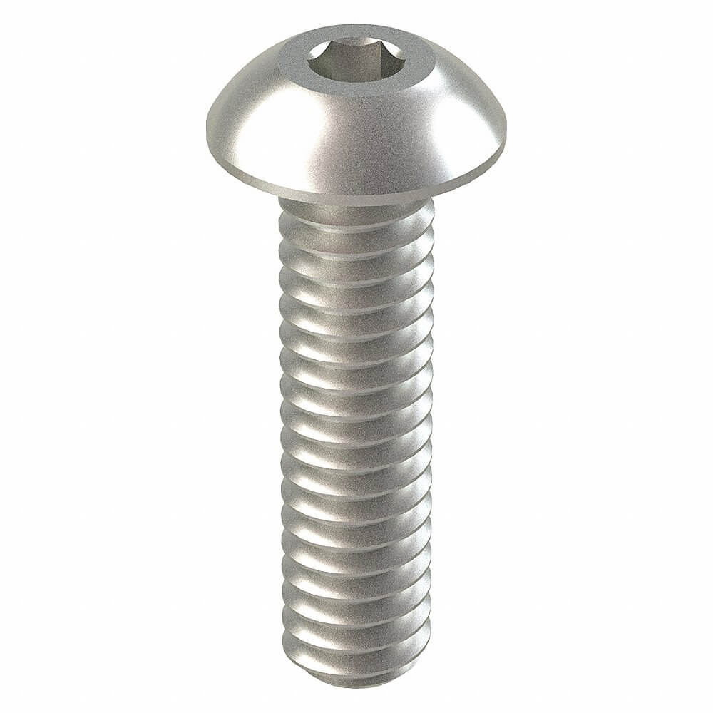 Socket Head Cap Screw, 5-40 Thread Size, Button, 1/2 In Lg., 1/16 In Head Ht., Pln, 100 Pk