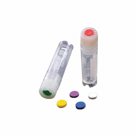 Cap Insert, Plastic, Blue/Green/Purple/Red/White/Yellow, 600 Pack