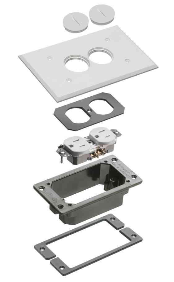Kit scatola da pavimento, dimensioni 6.5 x 4.125 pollici, plastica