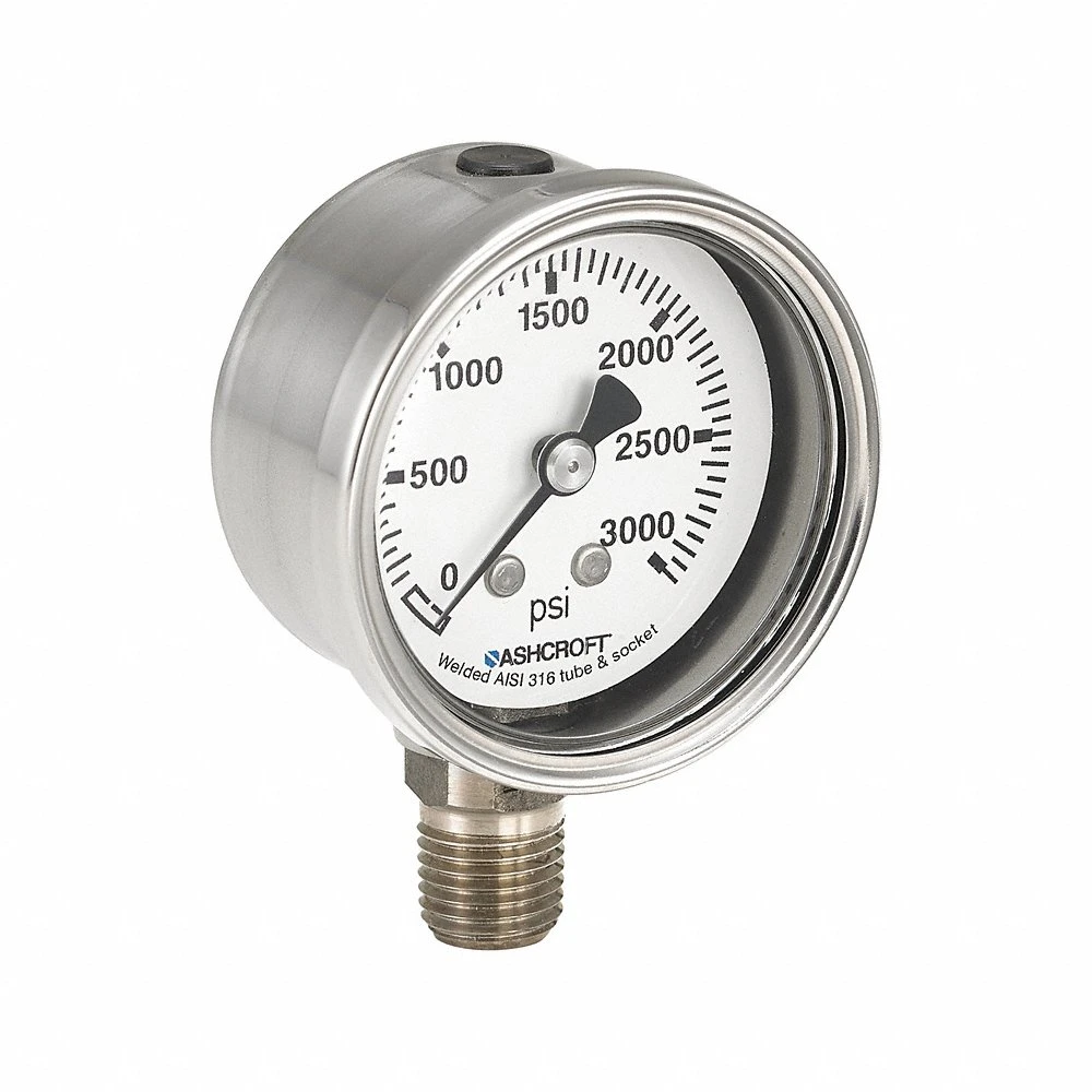 ASHCROFT 501008S02L30IMV&100# Compound Gauge, Corrosion-Resistant Case, -30 To 100 PSI, 2 Inch Dial, 1/4 Inch Npt Male | CN8XJB 787NE9