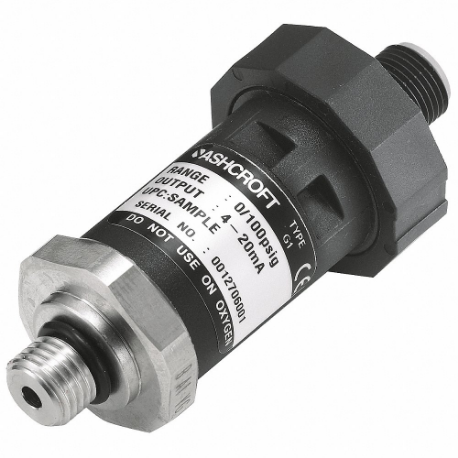 Pressure Transmitter, 0 Psi To 30 Psi, 1 To 5V Dc, 4-Pin M12 Connector, 7/16 Inch Male Sae