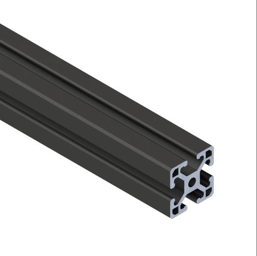 Light T-Slotted Rail, Black, 6063-T6 Anodized Aluminum Alloy, Cut To Length