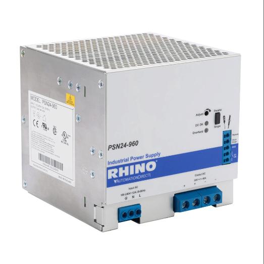 Switching Power Supply, 24 VDC At 40A/960W, 120/240 VAC Nominal Input, 1-Phase, Enclosed