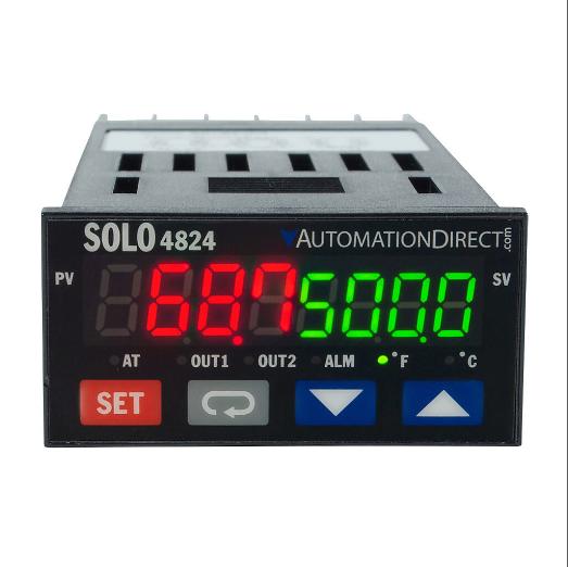 Temperaturregulator, 1/32 D tomme størrelse, 2-linje LED, strøm, spænding