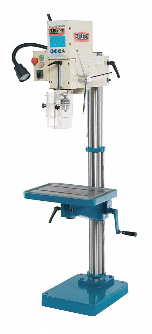 BAILEIGH INDUSTRIAL DP-1000G Floor Drill Press, Geared Head, Variable, 125 RPM 1, 740 RPM, 10 3/8 Inch Swing | CN9AVT 31XU85