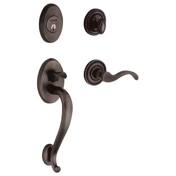 BALDWIN ESTATE 85315.402.LENT Entry Handlesets Distressed Oil Rubbed Bronze | CY7VPG