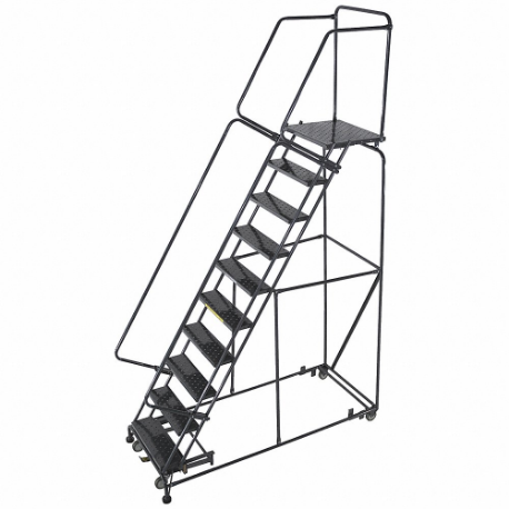 Rolling Ladder, 100 Inch Platform Height, 28 Inch Platform Depth, 24 Inch Platform Width
