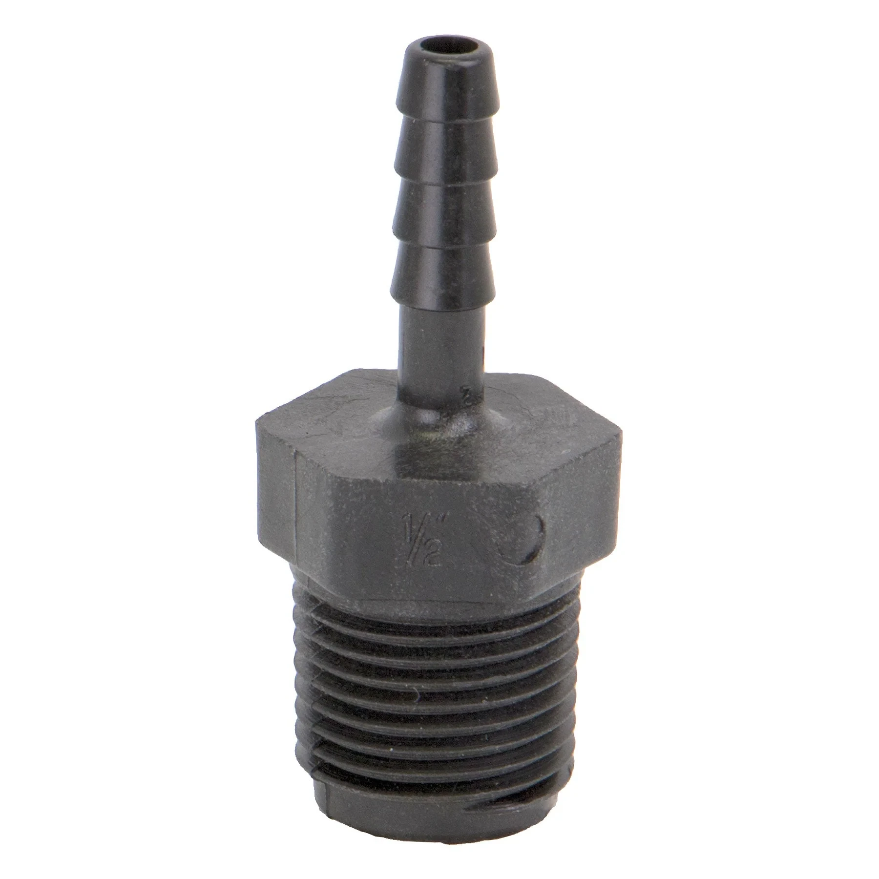 BANJO FITTINGS HB050-025 Poly Straight Hose Barb, 1/2 Inch Mpt X 1/4 Inch Size | AC8TWK 3DTP2