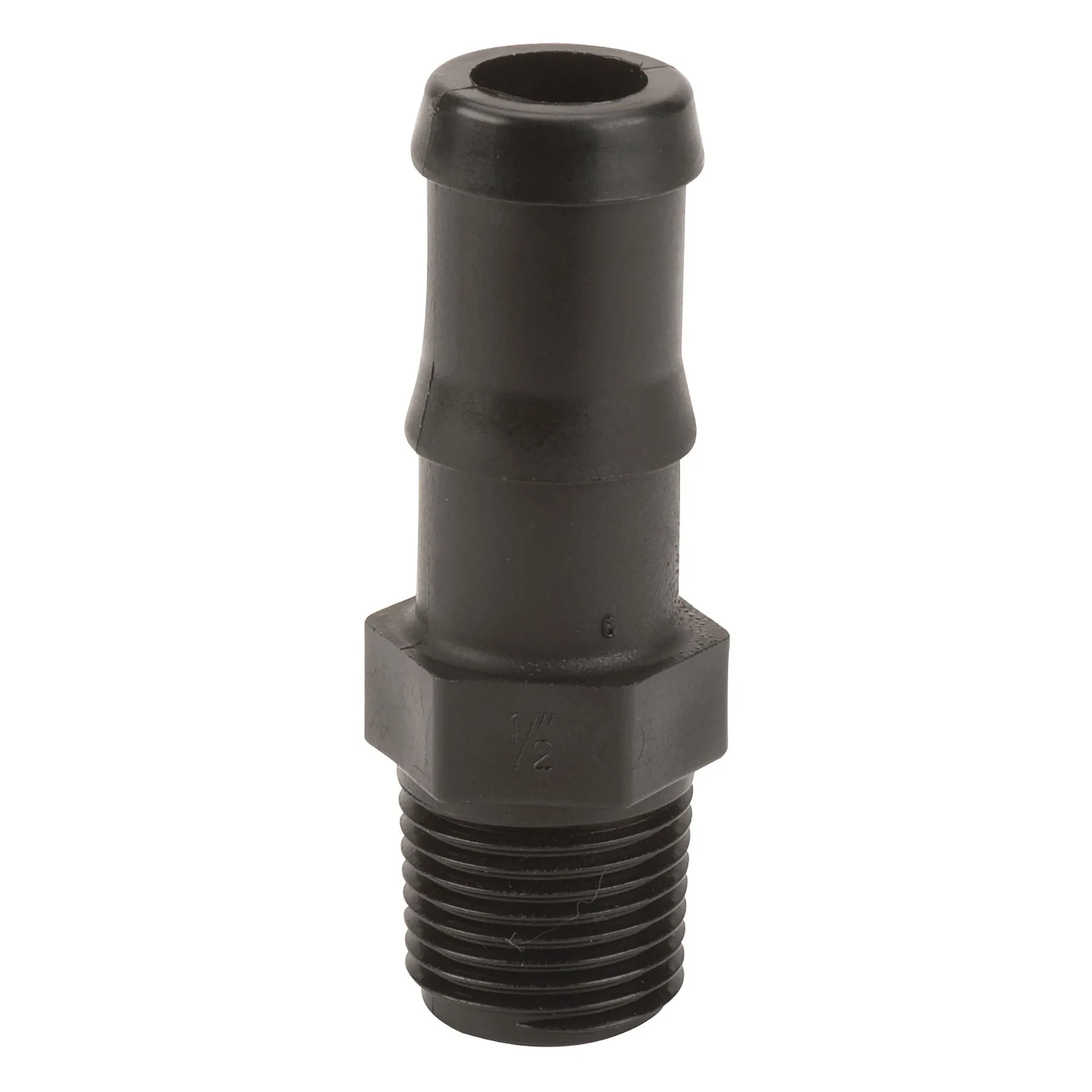 BANJO FITTINGS HB050-075 Poly Straight Hose Barb, 1/2 Inch Mpt X 3/4 Inch Size | AC8TWN 3DTP5