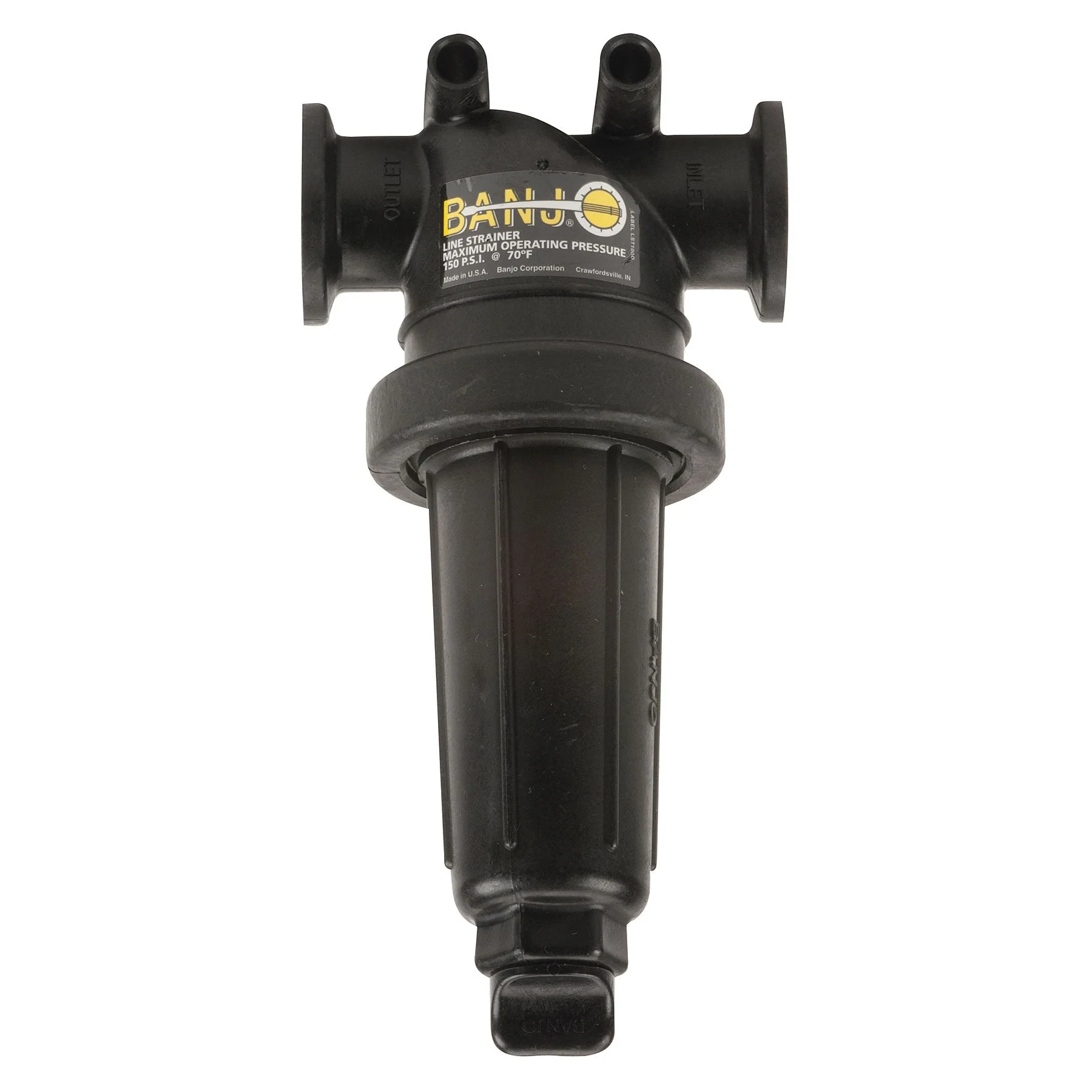 BANJO FITTINGS MLST100-80 Manifold Flanged T-Line Strainer, Standard Port, 1 Inch, 80 Mesh, SS | BW9DLT