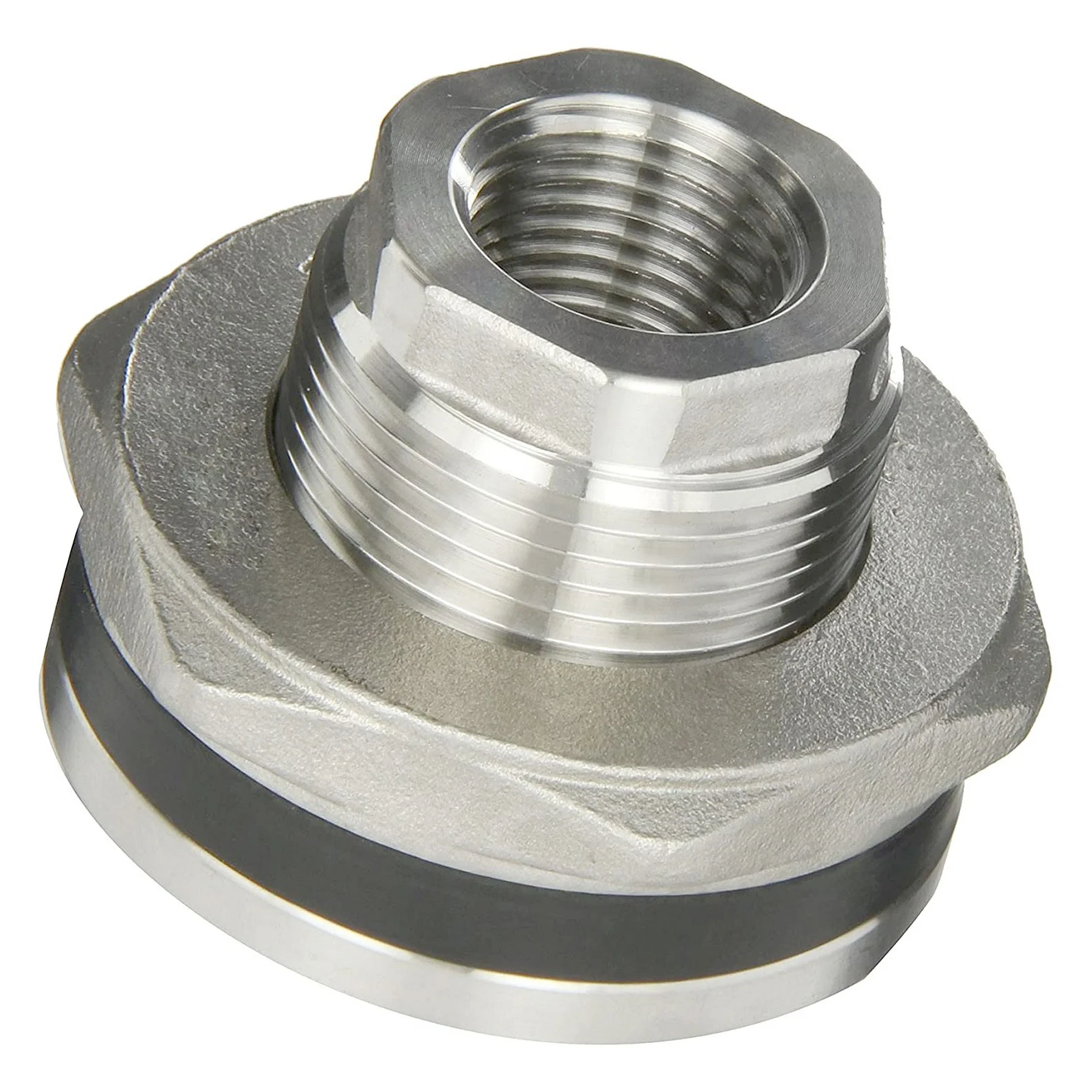 BANJO FITTINGS TF050SS Bulkhead Fitting, 316 Stainless Steel, 1/2 Inch Size | BW9PVM