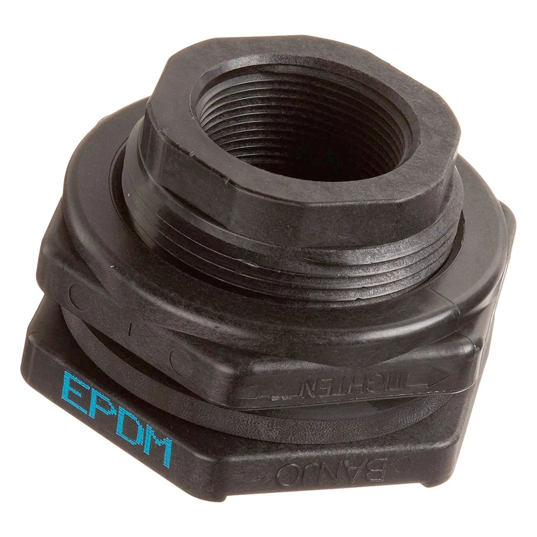 BANJO FITTINGS TF150 Bulkhead Tank Fitting, 1-1/2 Inch With Epdm Gasket, Polypropylene | AB2KJP 1MKJ4
