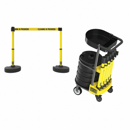 Plus Barricade System, Yellow, Cleaning Inch Size Progress, Yellow, Black
