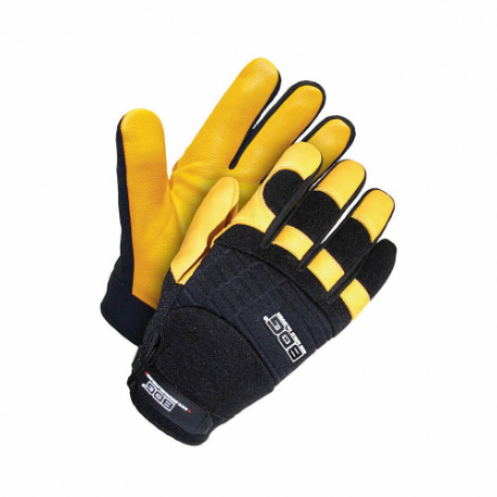 Mechanics Gloves, Size S, Mechanics Glove, Full Finger, Deerskin, Hook-and-Loop Cuff