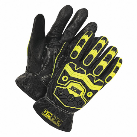 Leather Gloves, Size S, Goatskin, Glove, Full Finger, ANSI Impact Level 2, Aramid, 1 Pair