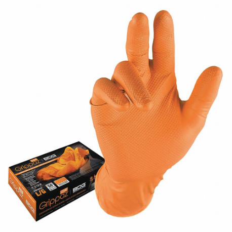 Disposable Gloves, Chemical-Resistant/Gen Purpose, M, 6 Mil, Powder-Free, Nitrile, 50 PK