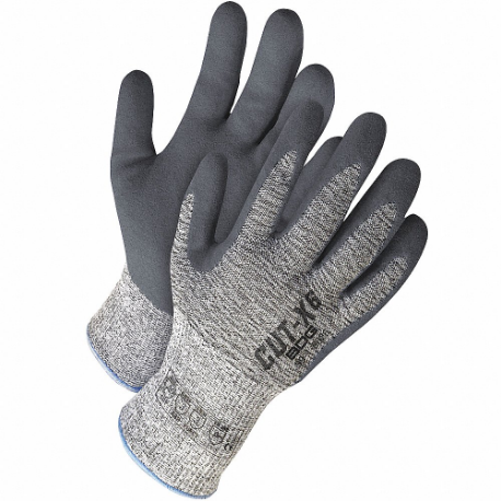 Coated Glove, M, Nitrile, HPPE, Sandy, Gray, 1 Pair