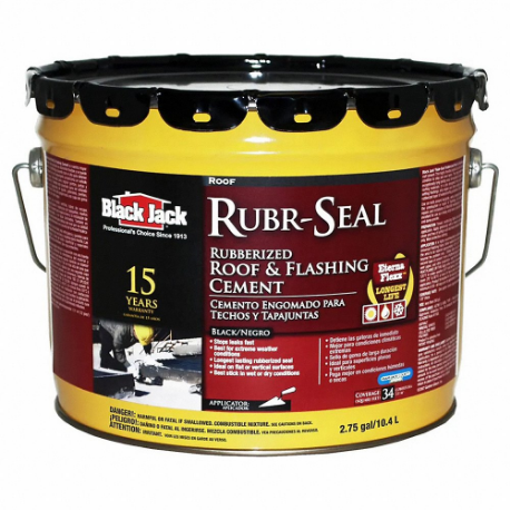 Rubr-Seal - 管狀橡膠屋頂防雨板水泥、瀝青屋頂塗料、瀝青、黑色